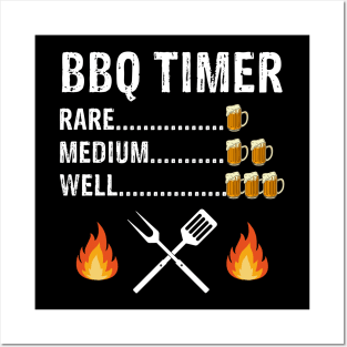 Funny Drinking Beer Team BBQ Timer Barbecue Drinking Grilling Posters and Art